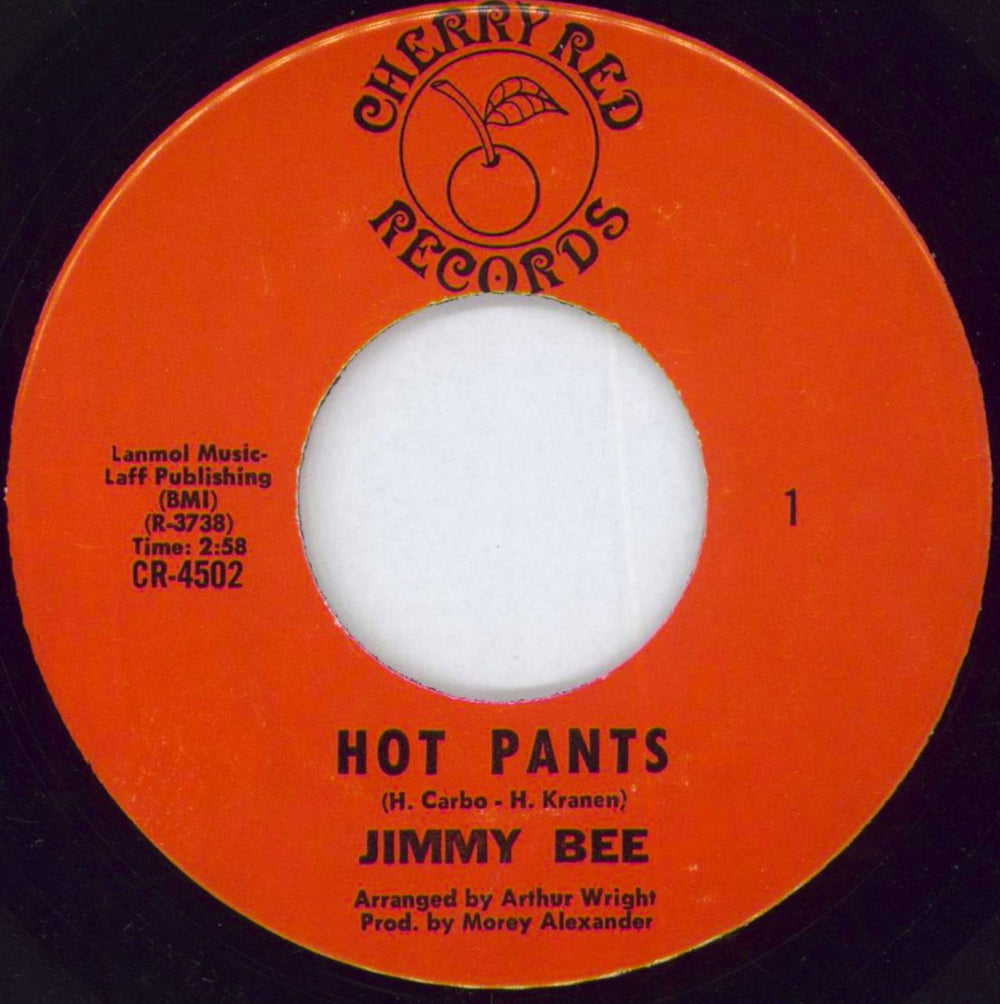 Jimmy Bee Hot Pants US 7" vinyl single (7 inch record / 45) CR-4502