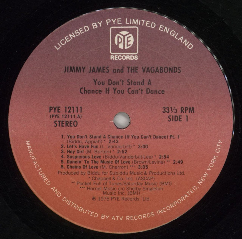 Jimmy James & The Vagabonds You Don't Stand A Chance If You Can't Dance US vinyl LP album (LP record) J&VLPYO494811