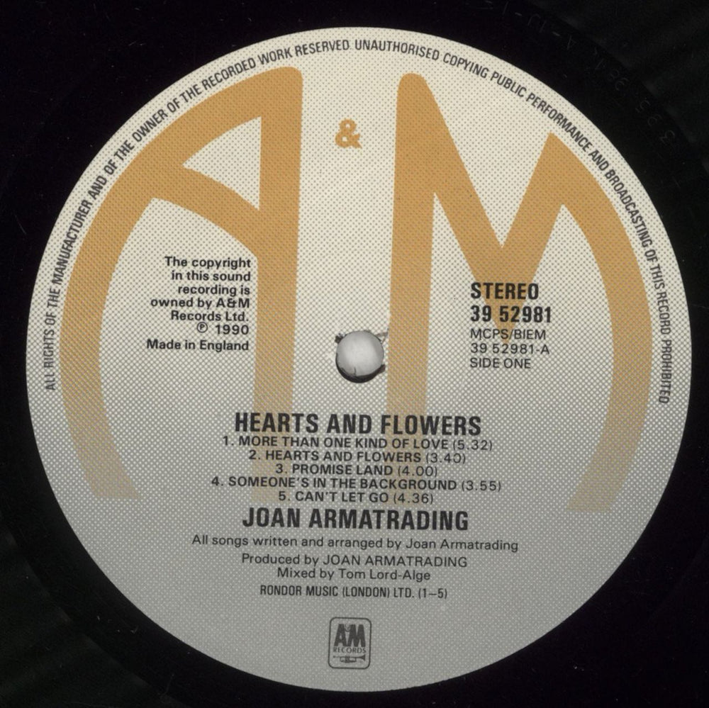 Joan Armatrading Hearts And Flowers UK vinyl LP album (LP record) ARMLPHE523364