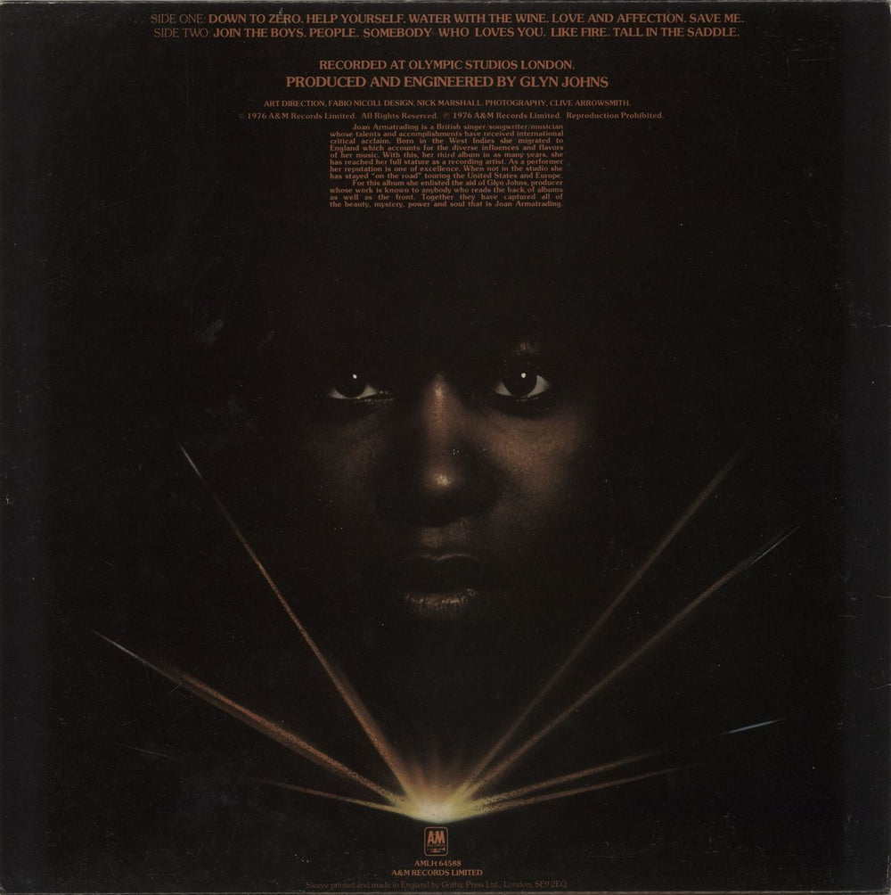 Joan Armatrading Joan Armatrading + Lyric Insert - EX UK vinyl LP album (LP record)