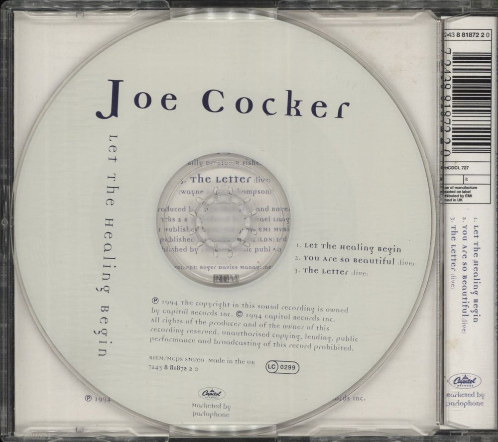 Joe Cocker Let The Healing Begin - Part 2 UK CD single (CD5 / 5") 724388187220