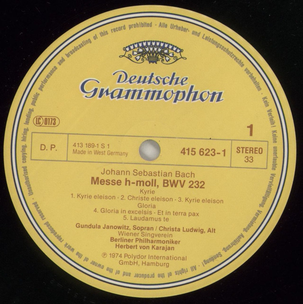 Johann Sebastian Bach Bach: H-Moll-Messe German 2-LP vinyl record set (Double LP Album) JHH2LBA863763