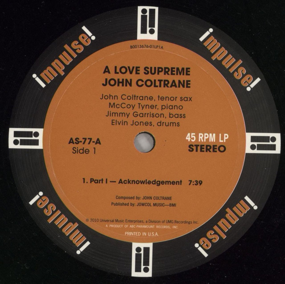 John Coltrane A Love Supreme - 200gm Vinyl US 2-LP vinyl record set (Double LP Album) JCO2LAL869293