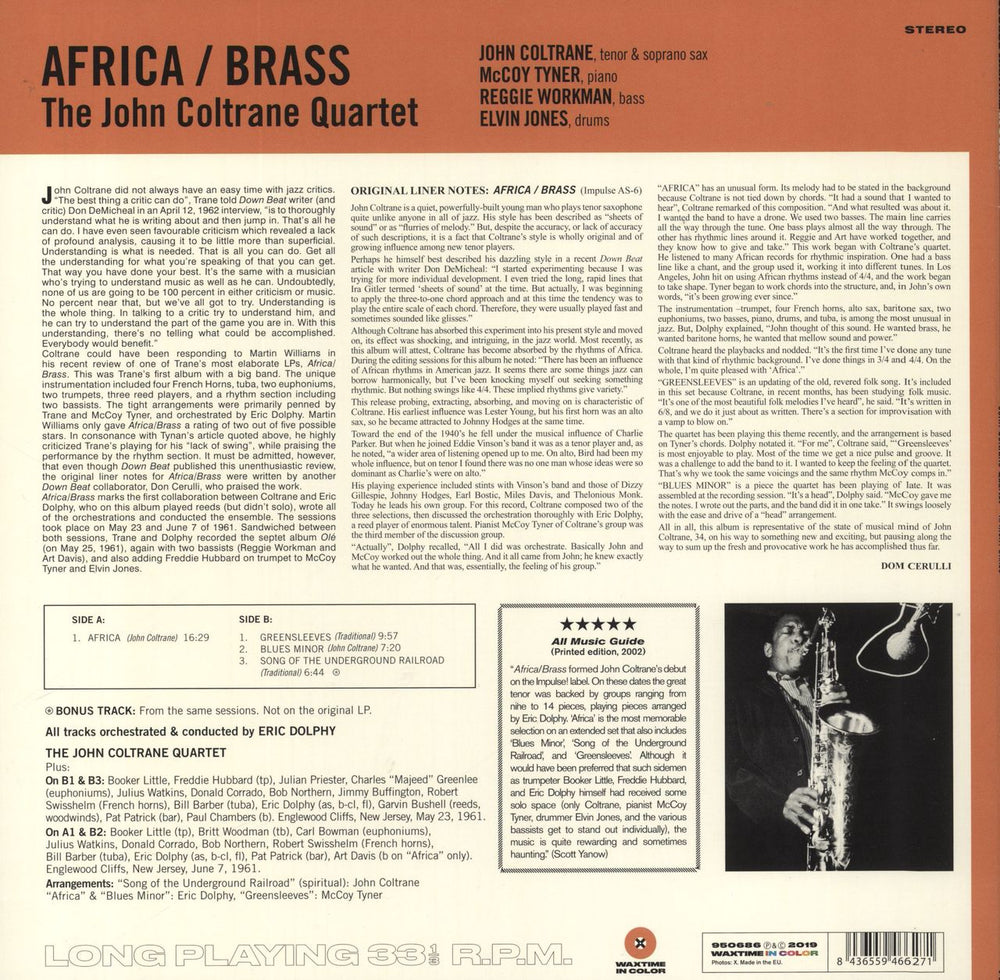 John Coltrane Africa/Brass UK vinyl LP album (LP record) 8436559466271