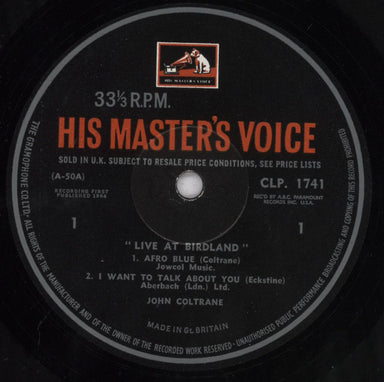 John Coltrane Live At Birdland UK vinyl LP album (LP record) JCOLPLI747399