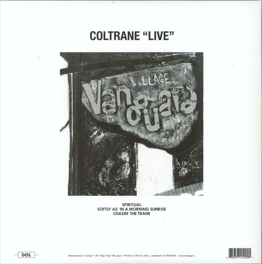 John Coltrane 'Live' At The Village Vanguard UK vinyl LP album (LP record) 889397219901