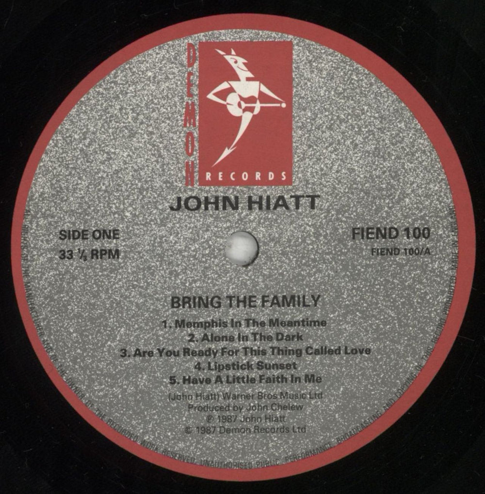 John Hiatt Bring The Family UK vinyl LP album (LP record) J-HLPBR310413