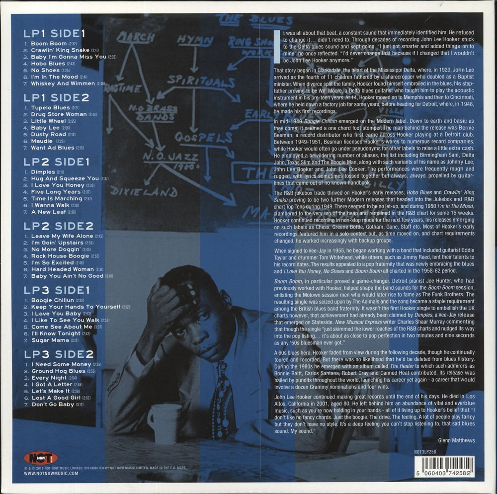 John Lee Hooker Boom Boom - Grey Vinyl UK 3-LP vinyl record set (Triple LP Album) 5060403742582