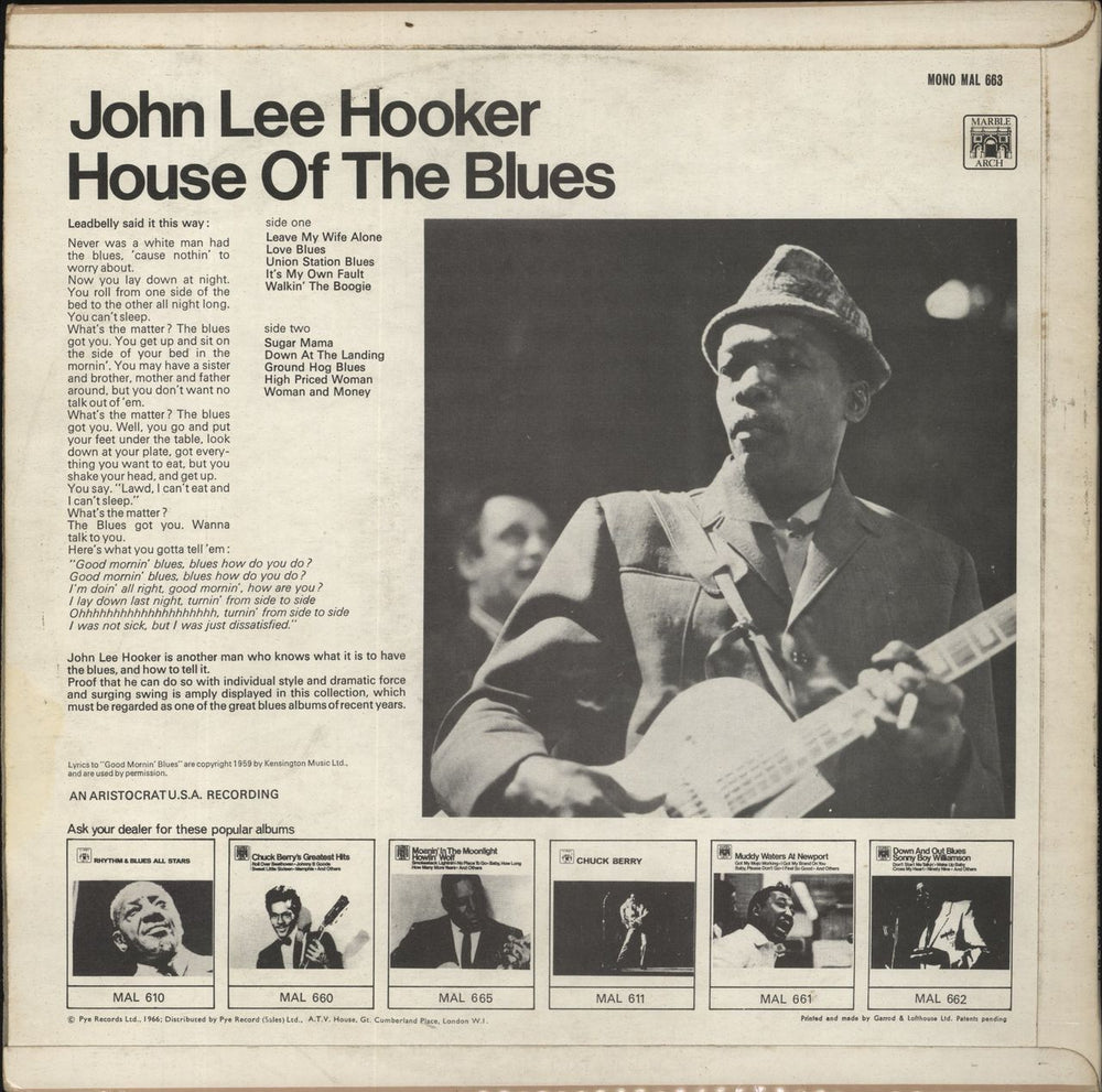John Lee Hooker House Of The Blues UK vinyl LP album (LP record)