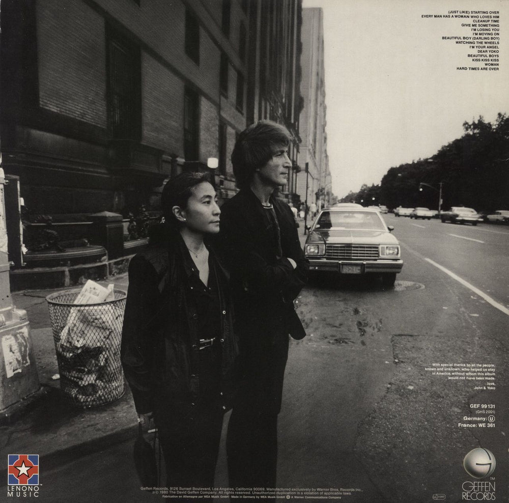 John Lennon Double Fantasy German vinyl LP album (LP record)