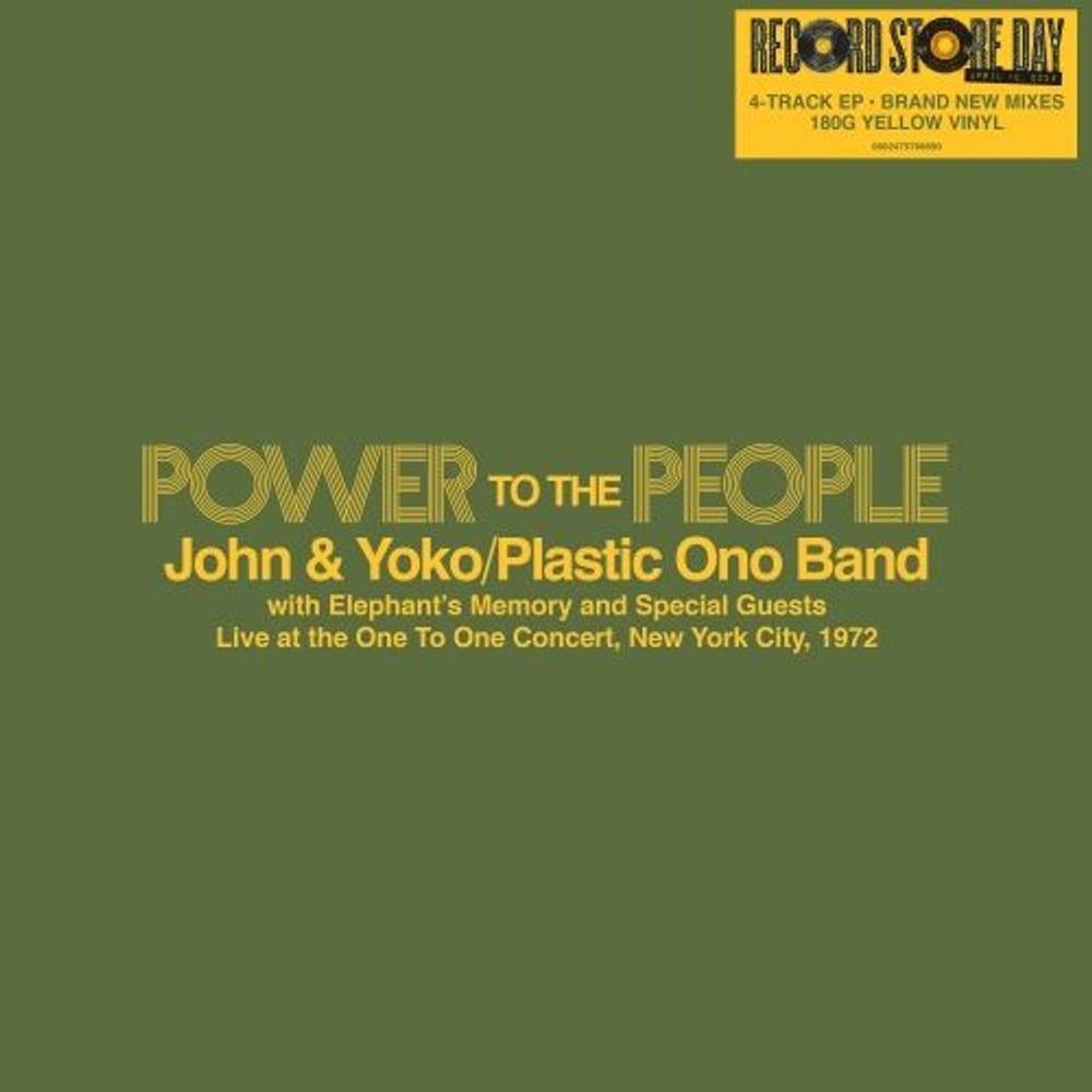 John Lennon Power To The People - RSD 2025 - Yellow Vinyl - Sealed UK 12" vinyl single (12 inch record / Maxi-single) 7576665