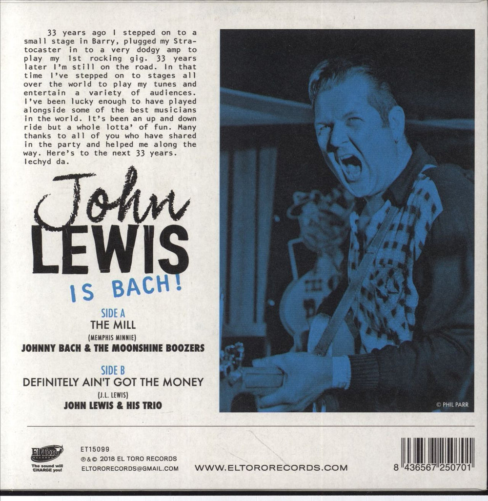 John Lewis [Rockabilly] John Lewis Is Bach! Spanish 7" vinyl single (7 inch record / 45) 8436567250701