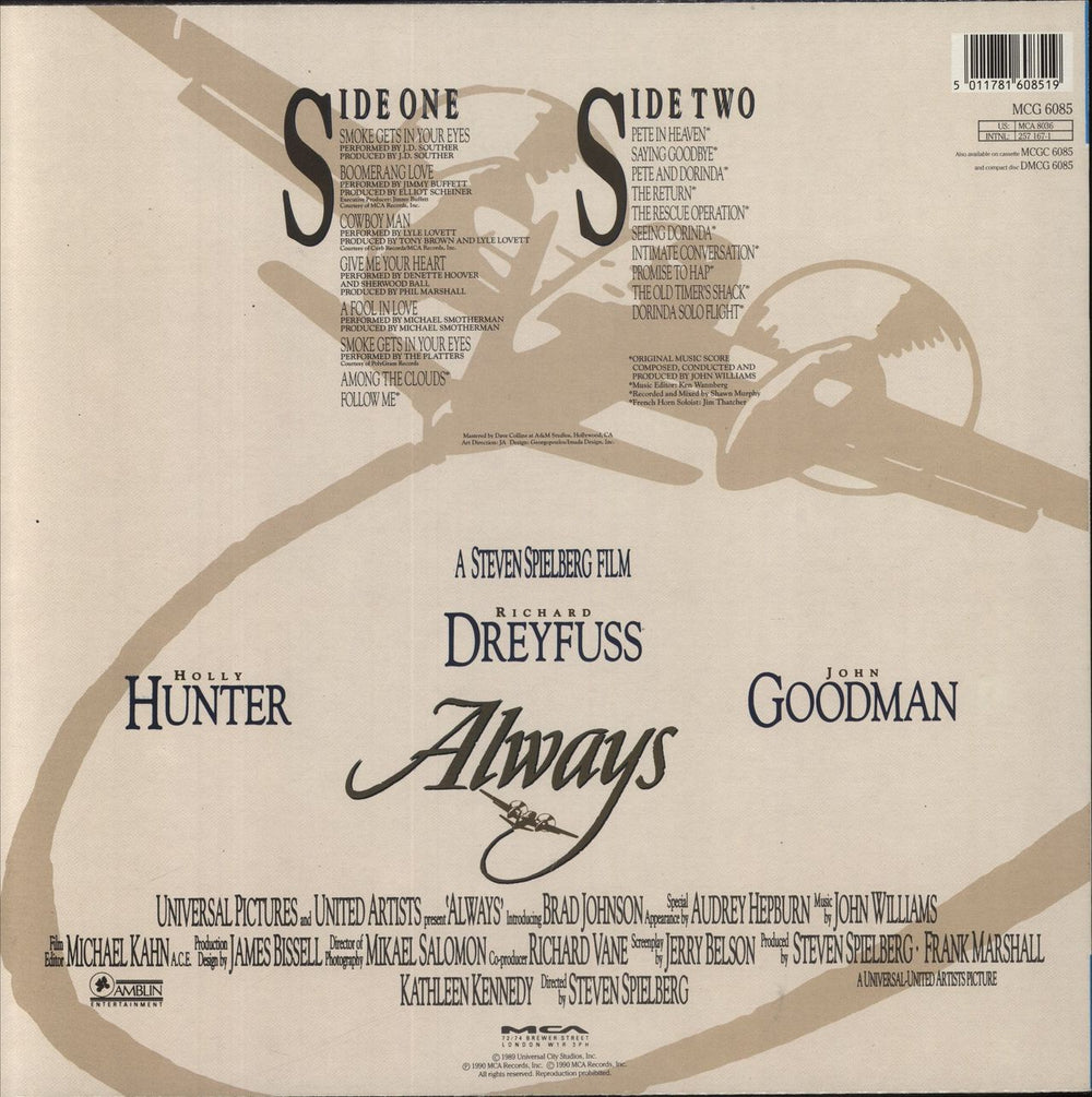 John Williams (Composer) Always [Motion Picture Soundtrack Album] UK vinyl LP album (LP record) 5011781608519