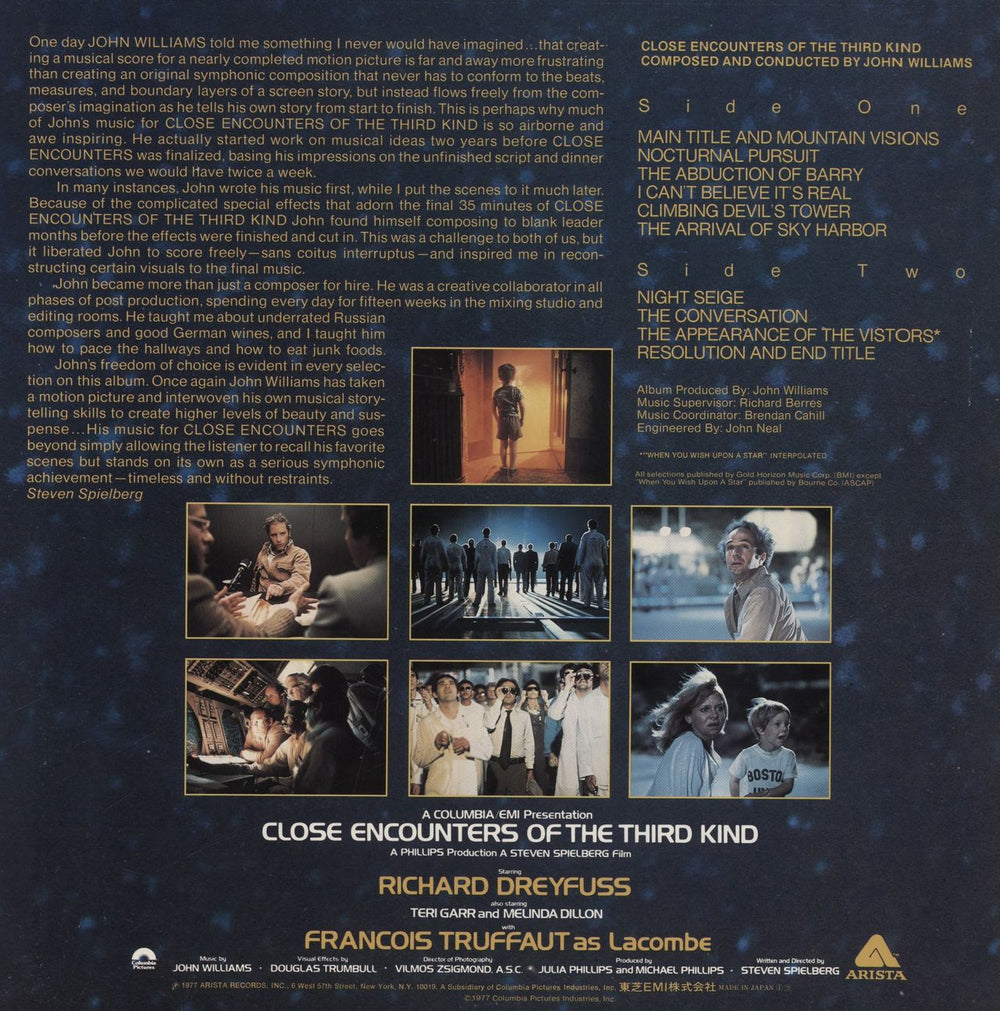John Williams (Composer) Close Encounters Of The Third Kind Japanese vinyl LP album (LP record)