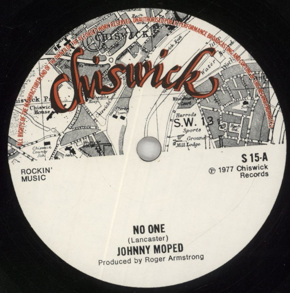 Johnny Moped No One - VG+ UK 7" vinyl single (7 inch record / 45) JMD07NO856936