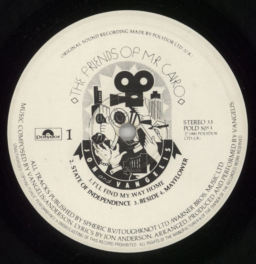 Jon & Vangelis The Friends Of Mr Cairo UK vinyl LP album (LP record) JVALPTH363109