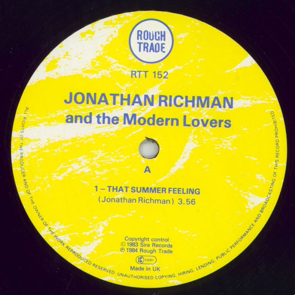 Jonathan Richman & The Modern Lovers That Summer Feeling UK 12" vinyl single (12 inch record / Maxi-single) JHR12TH827930