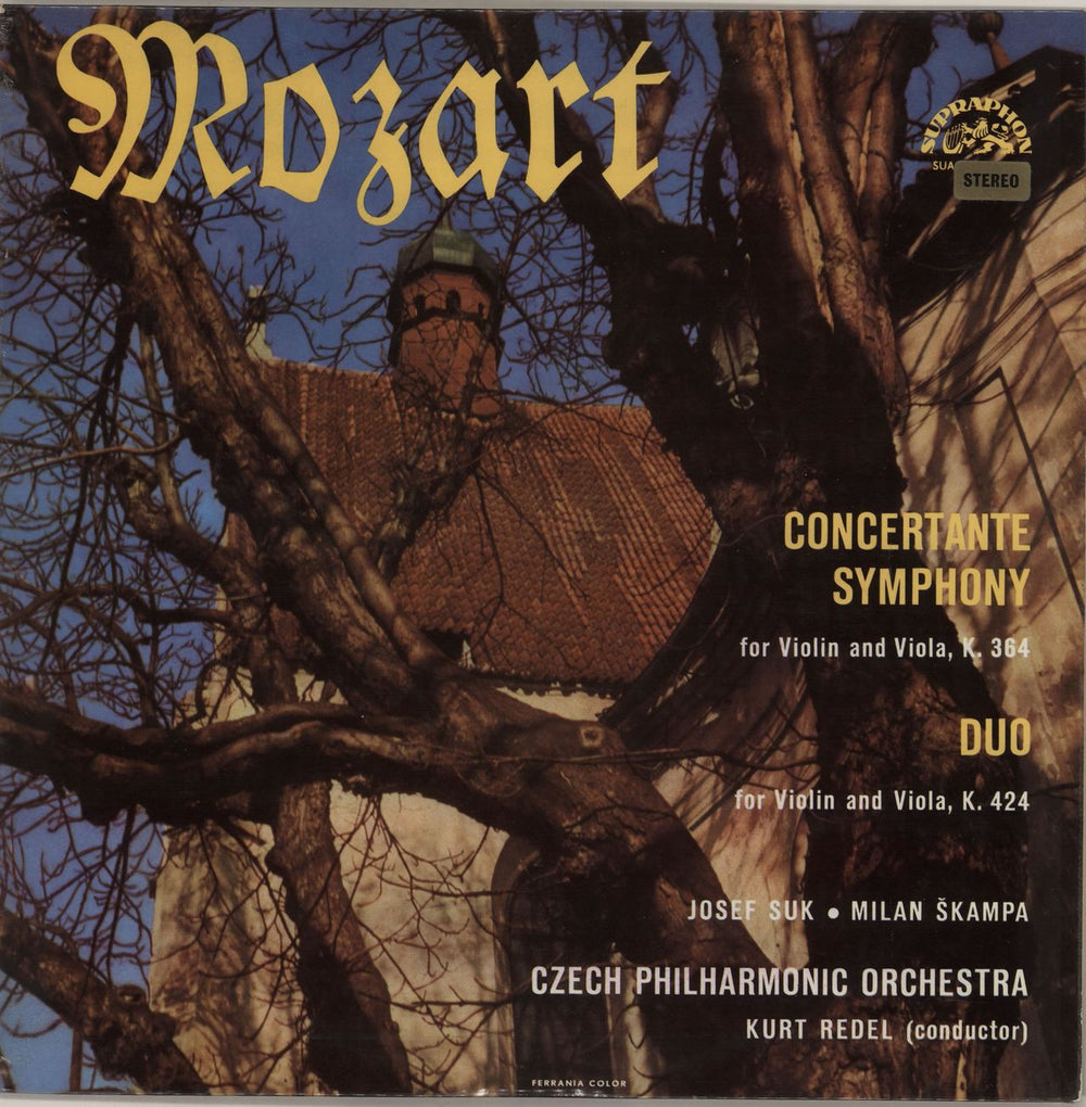 Josef Suk (1929-2011) Mozart: Concertante Symphony for Violin & Viola, K.364 / Duo for Violin & Viola, K.424 Czech vinyl LP album (LP record) SUAST50427