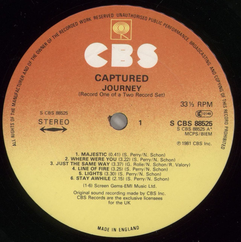 Journey Captured UK 2-LP vinyl record set (Double LP Album) JOU2LCA547587