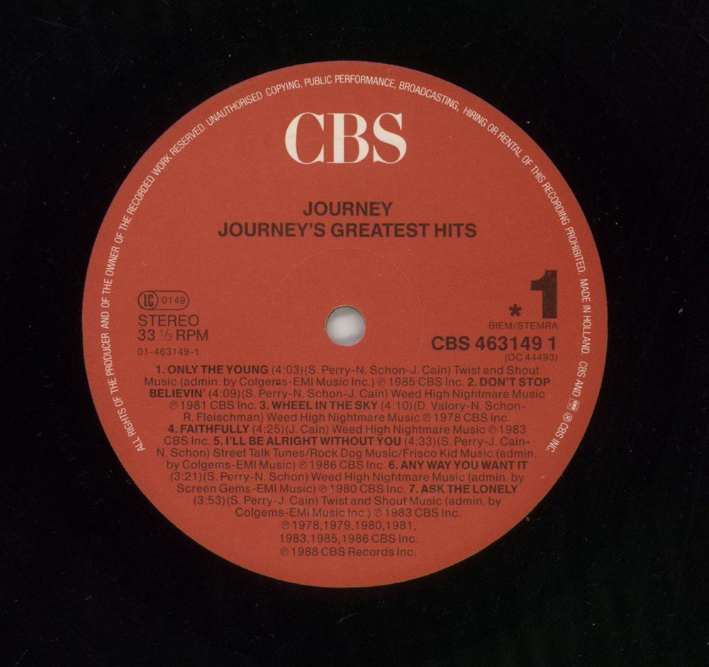 Journey Greatest Hits Dutch vinyl LP album (LP record) JOULPGR868262