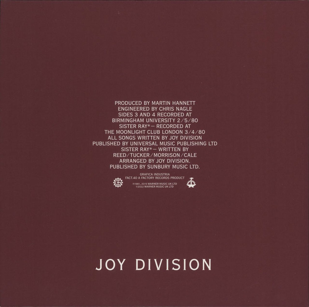 Joy Division Still - Crystal Clear Vinyl UK 2-LP vinyl record set (Double LP Album) 190296424861