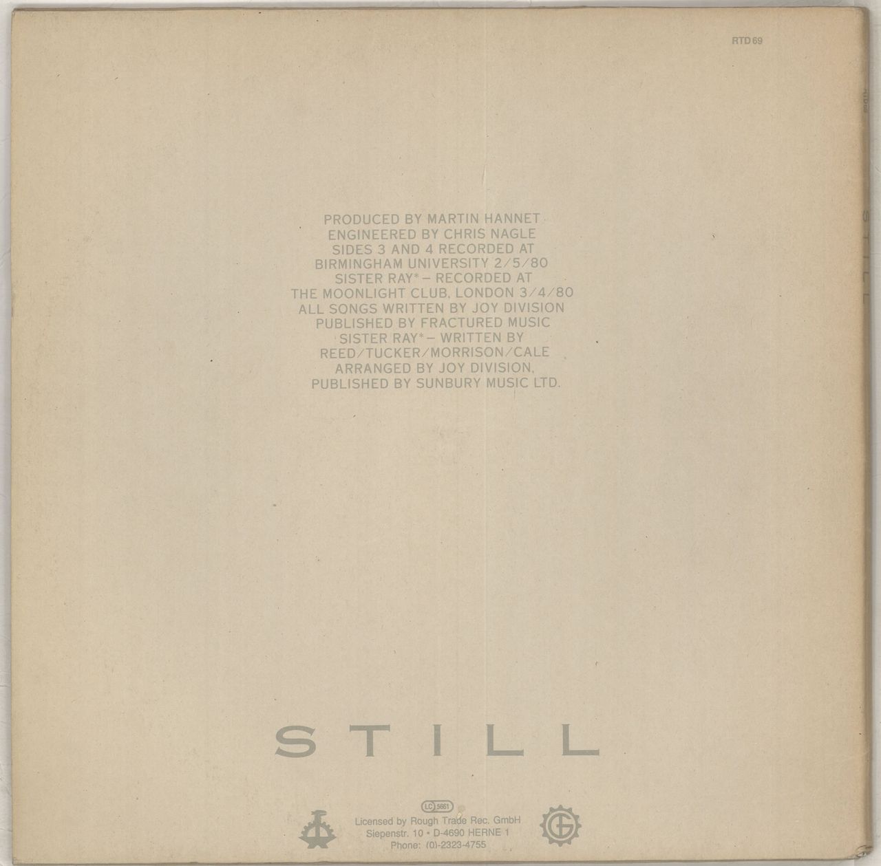 Joy Division Still German 2-LP vinyl record set (Double LP Album)