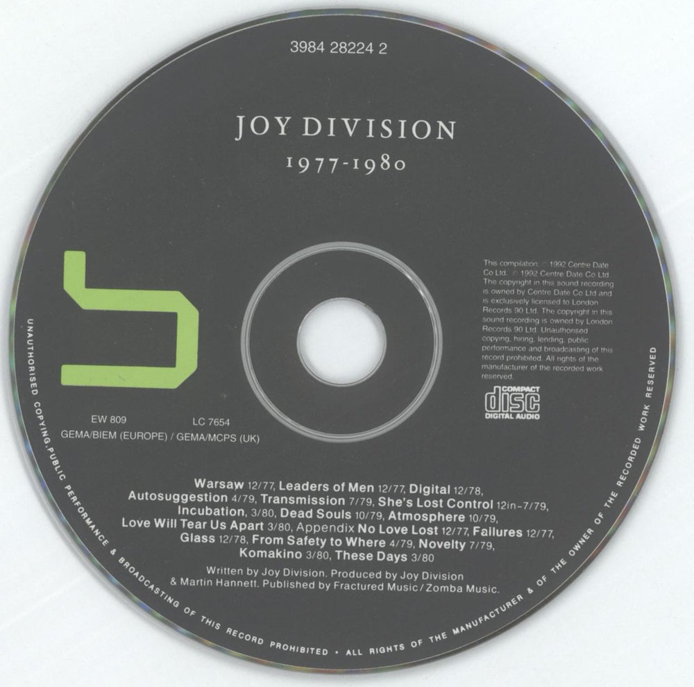 Joy Division Substance 1977-1980 German CD album (CDLP) JOYCDSU328984