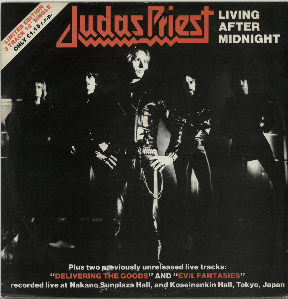 Judas Priest Living After Midnight UK 12" vinyl single (12 inch record / Maxi-single) 12-8379