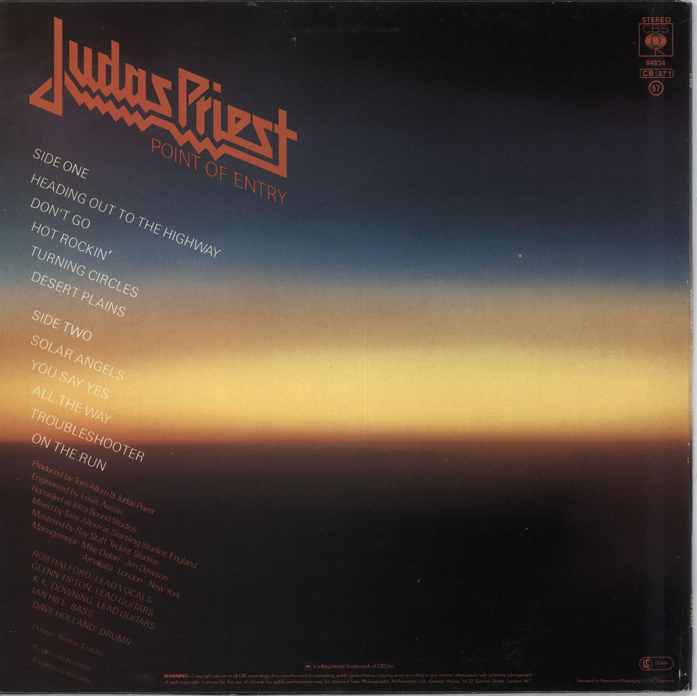 Judas Priest Point Of Entry - EX UK vinyl LP album (LP record)