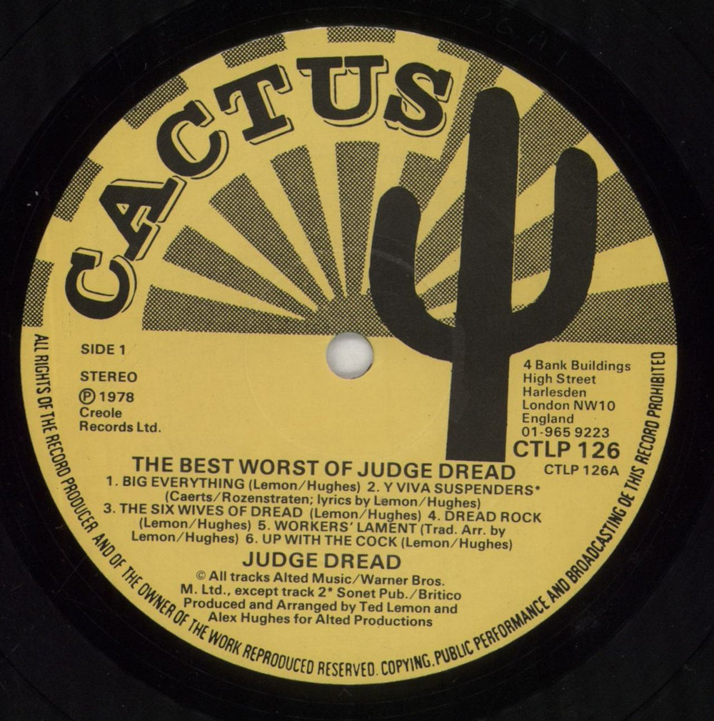 Judge Dread The Best/Worst Of Judge Dread UK vinyl LP album (LP record) JUGLPTH619458