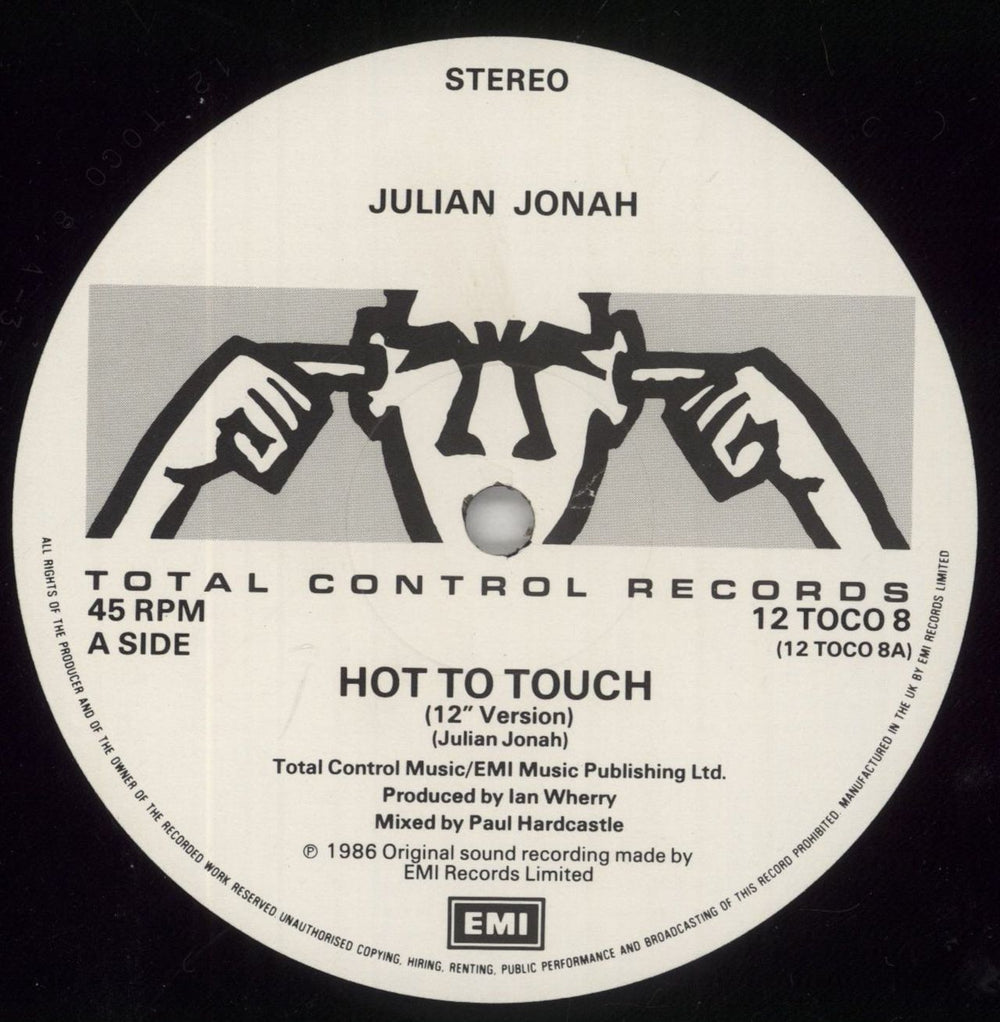 Julian Jonah Hot To Touch UK 12" vinyl single (12 inch record / Maxi-single) JAQ12HO861127