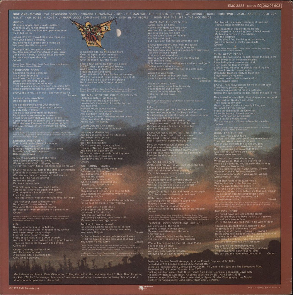 Kate Bush The Kick Inside - 2nd - EX UK vinyl LP album (LP record) *NO BARCODE!*