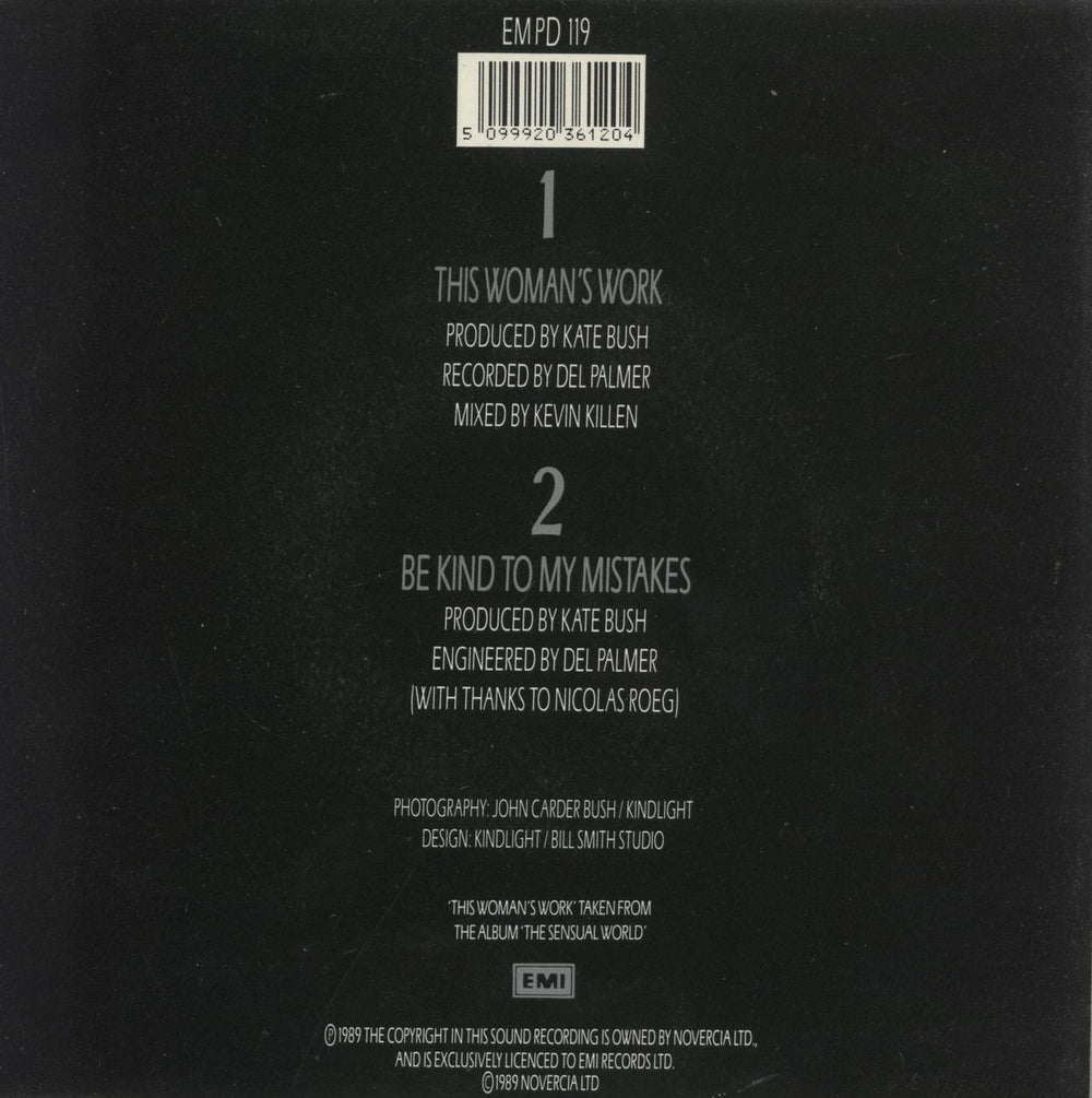 Kate Bush This Woman's Work + Insert UK 7" vinyl picture disc (7 inch picture disc single) 5099920361204