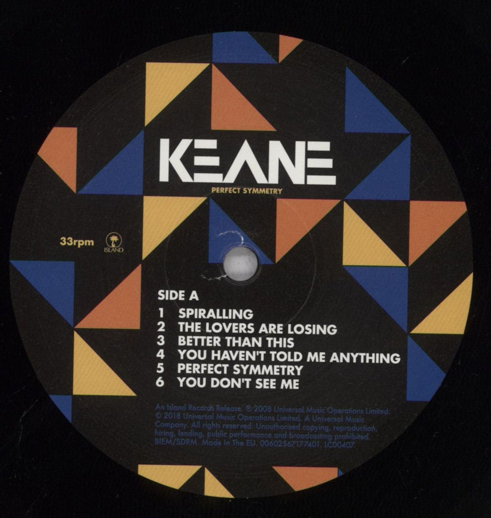 Keane (00s) Perfect Symmetry UK vinyl LP album (LP record) KANLPPE839147