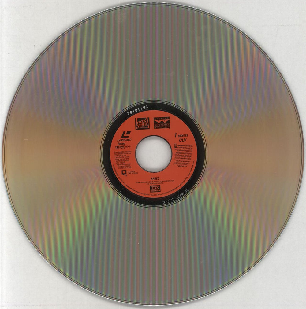 Keanu Reeves Speed Japanese Promo laserdisc / lazerdisc KNULZSP857338