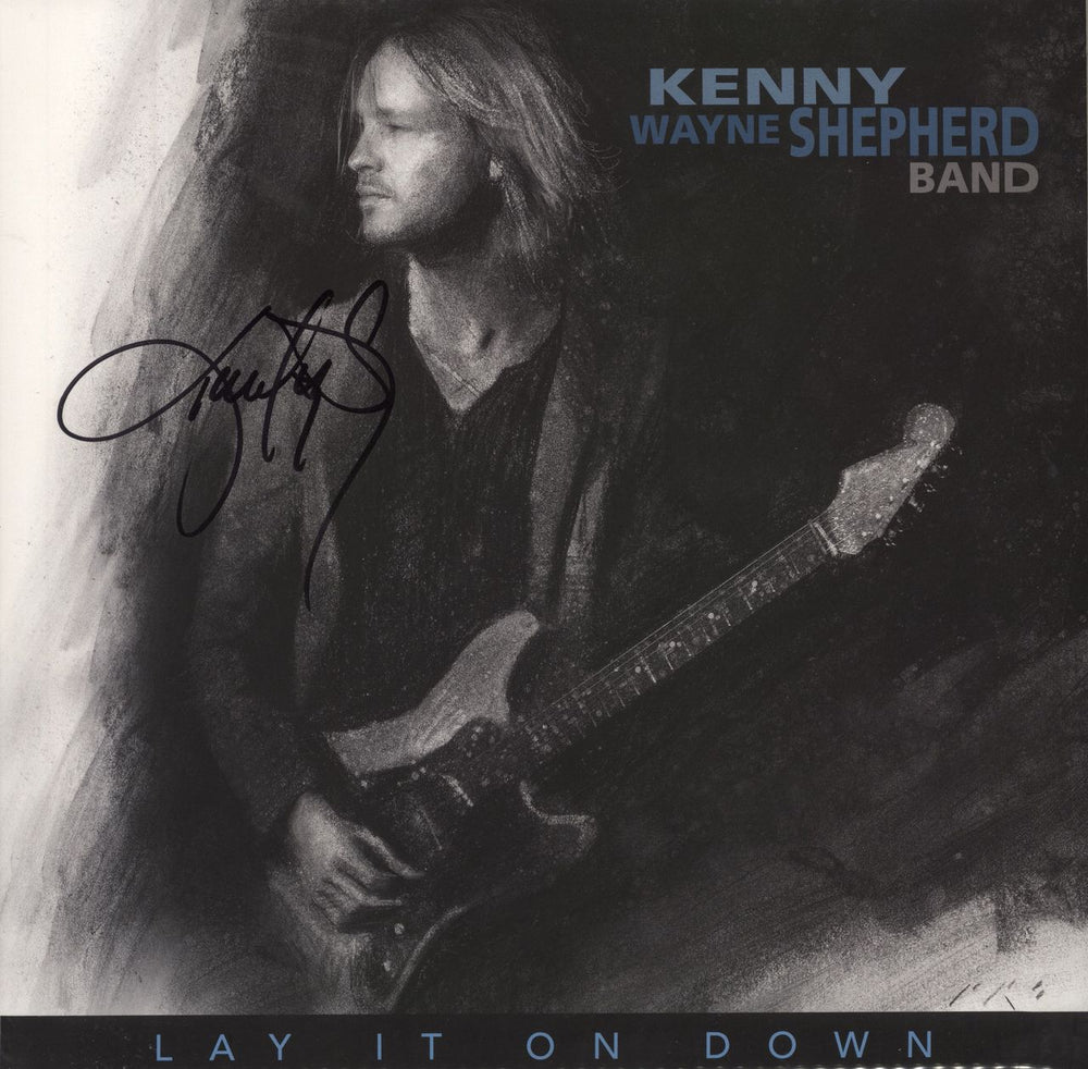 Kenny Wayne Shepherd Lay It On Down - Blue Vinyl - Autographed UK vinyl LP album (LP record) PRD75251-2