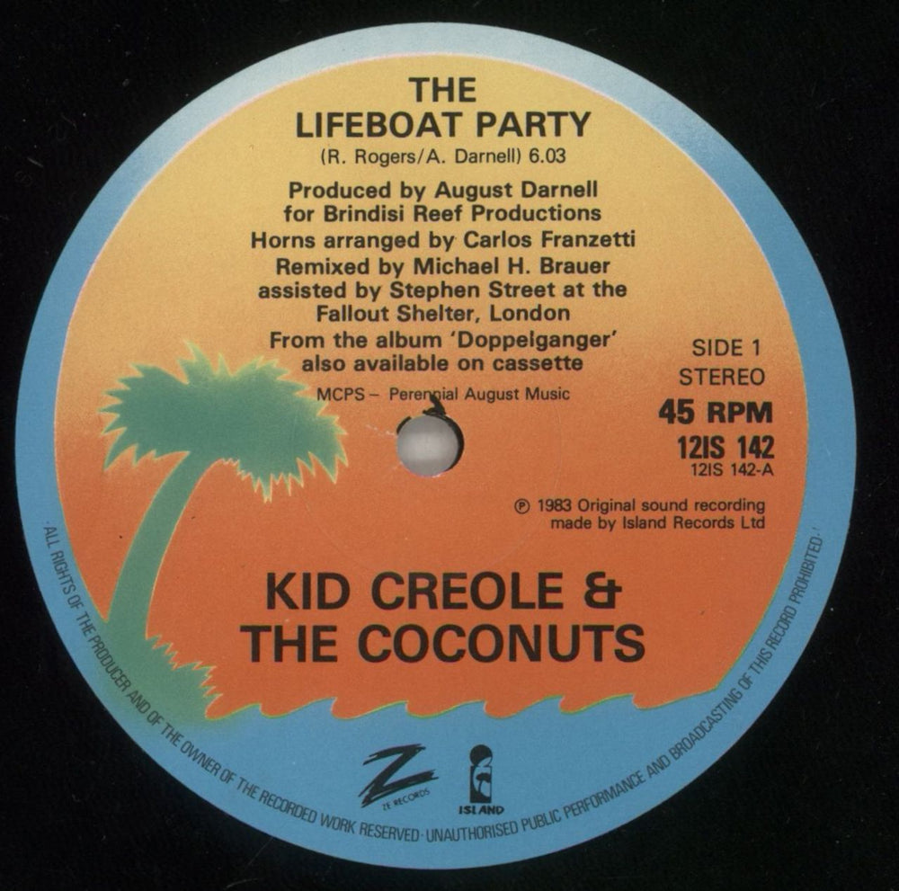 Kid Creole & The Coconuts The Lifeboat Party - Shrink UK 12" vinyl single (12 inch record / Maxi-single) KDC12TH878824