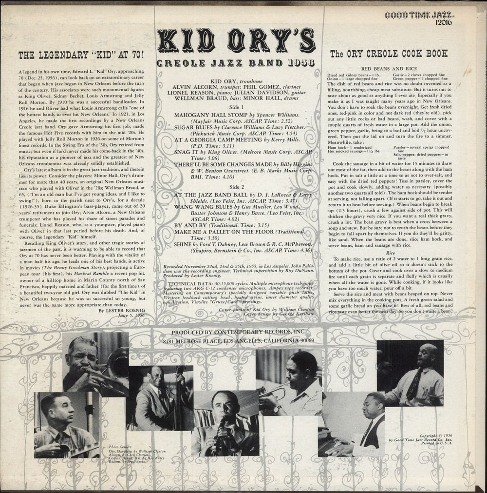 Kid Ory The Legendary 'Kid' UK vinyl LP album (LP record)