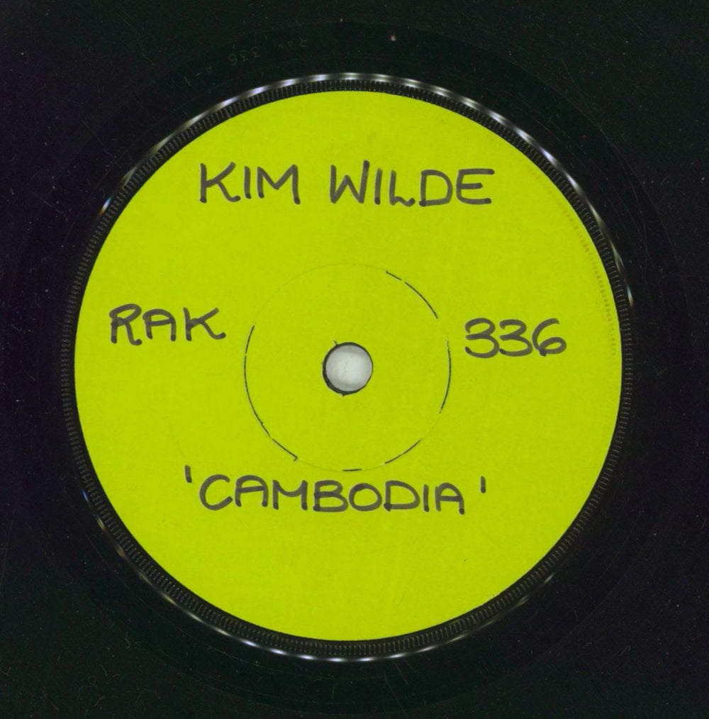 Kim Wilde Cambodia - Green Label Test Pressing UK Promo 7" vinyl single (7 inch record / 45) WIL07CA11992