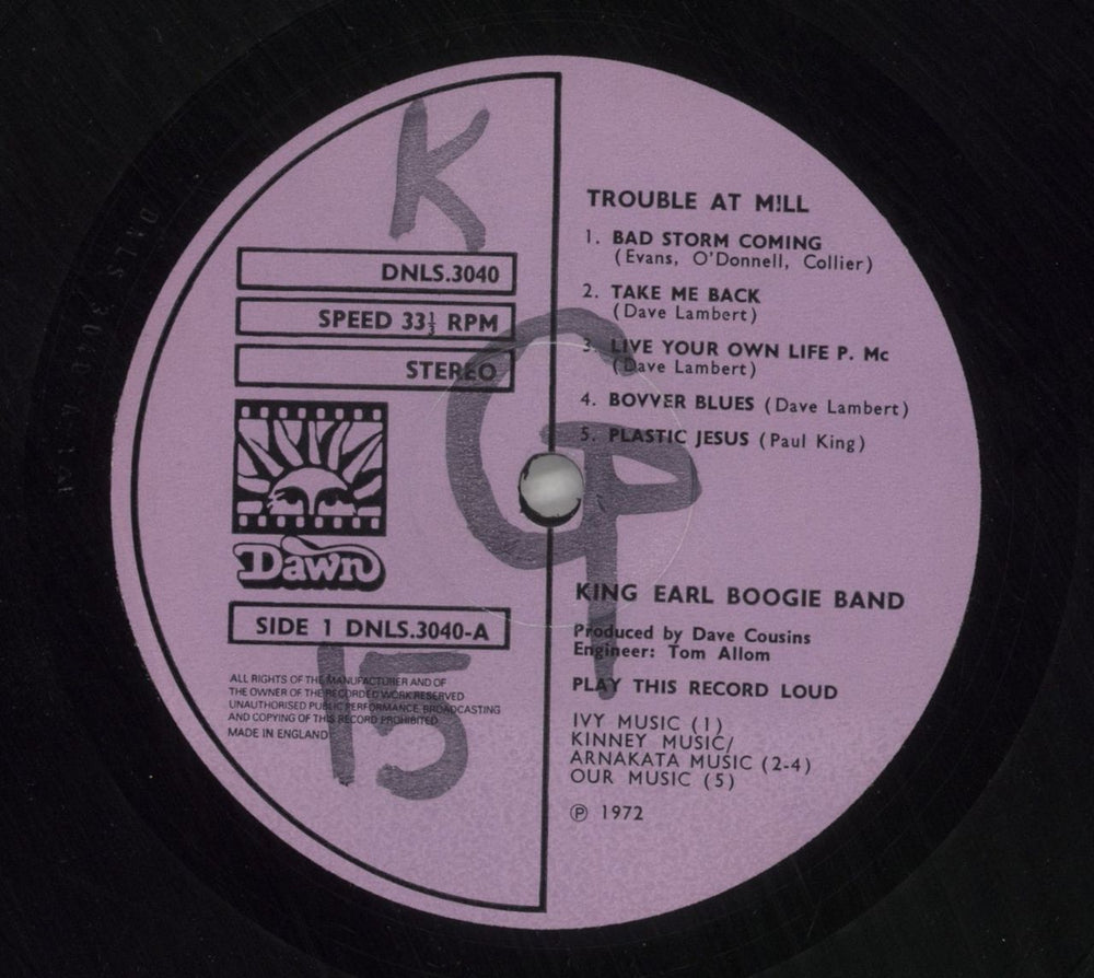 King Earl Boogie Band Trouble At Mill + Poster UK vinyl LP album (LP record) KEQLPTR861858