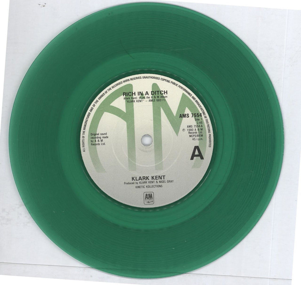 Klark Kent Rich In A Ditch - Green Vinyl UK 7" vinyl single (7 inch record / 45) KLK07RI47584