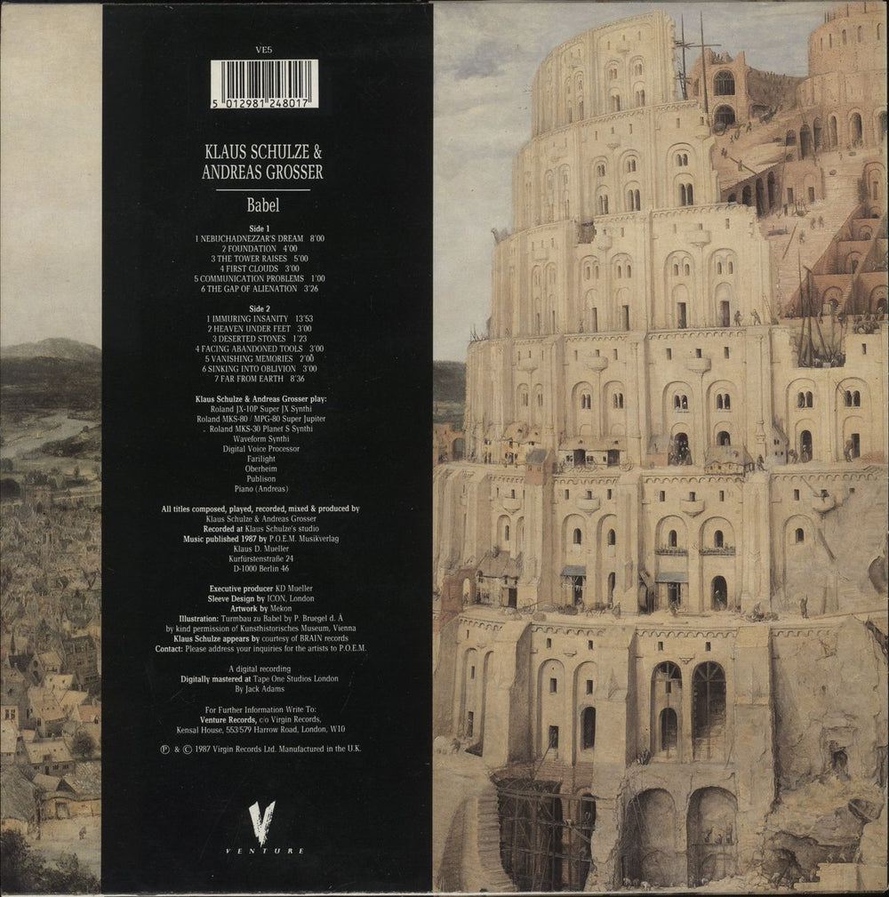 Klaus Schulze Babel UK vinyl LP album (LP record) 5012981248017