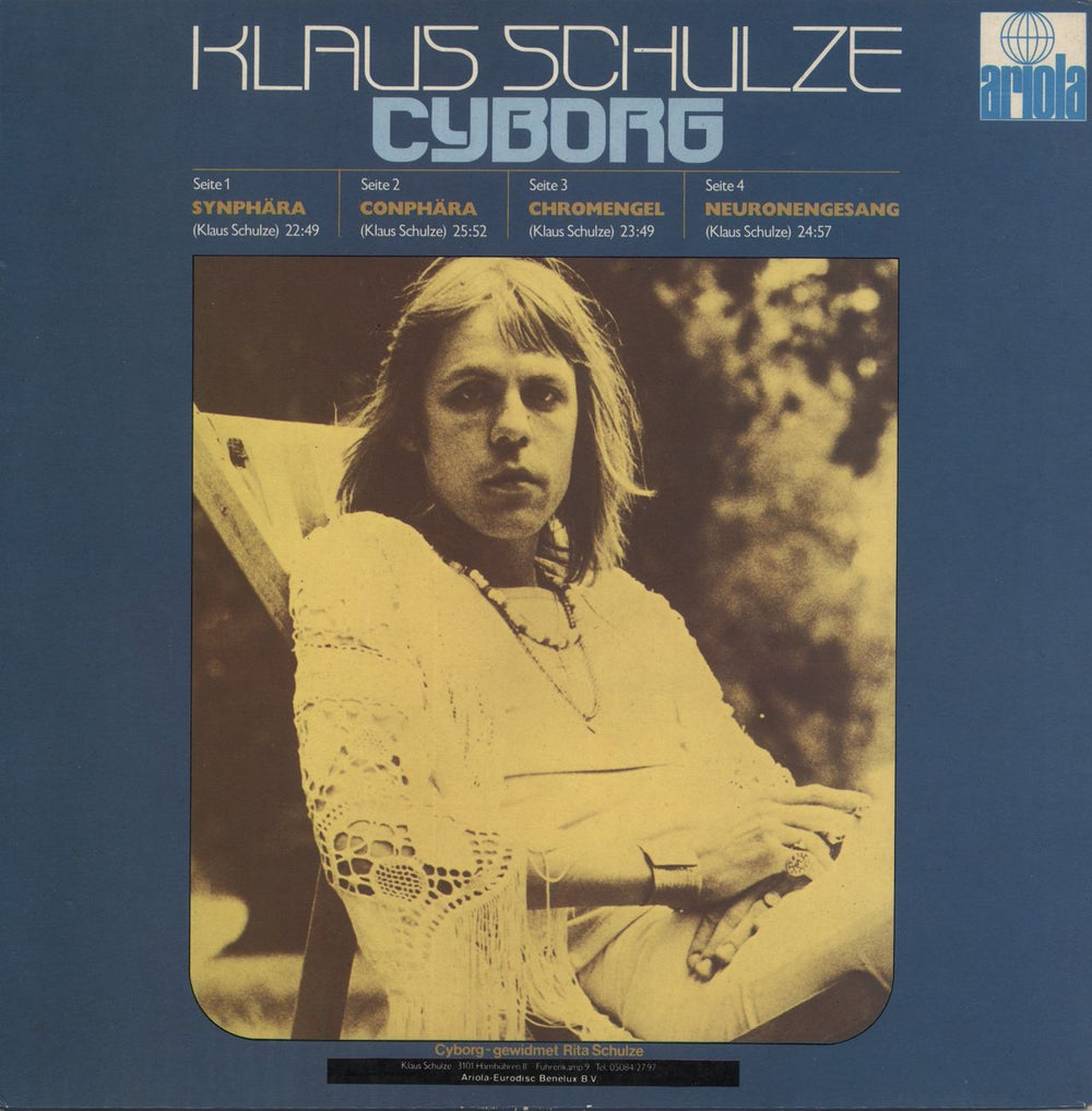 Klaus Schulze Cyborg Belgian 2-LP vinyl record set (Double LP Album)