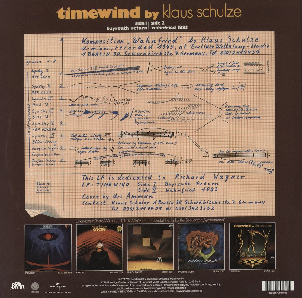 Klaus Schulze Timewind - 180gm UK vinyl LP album (LP record) 0602557892895