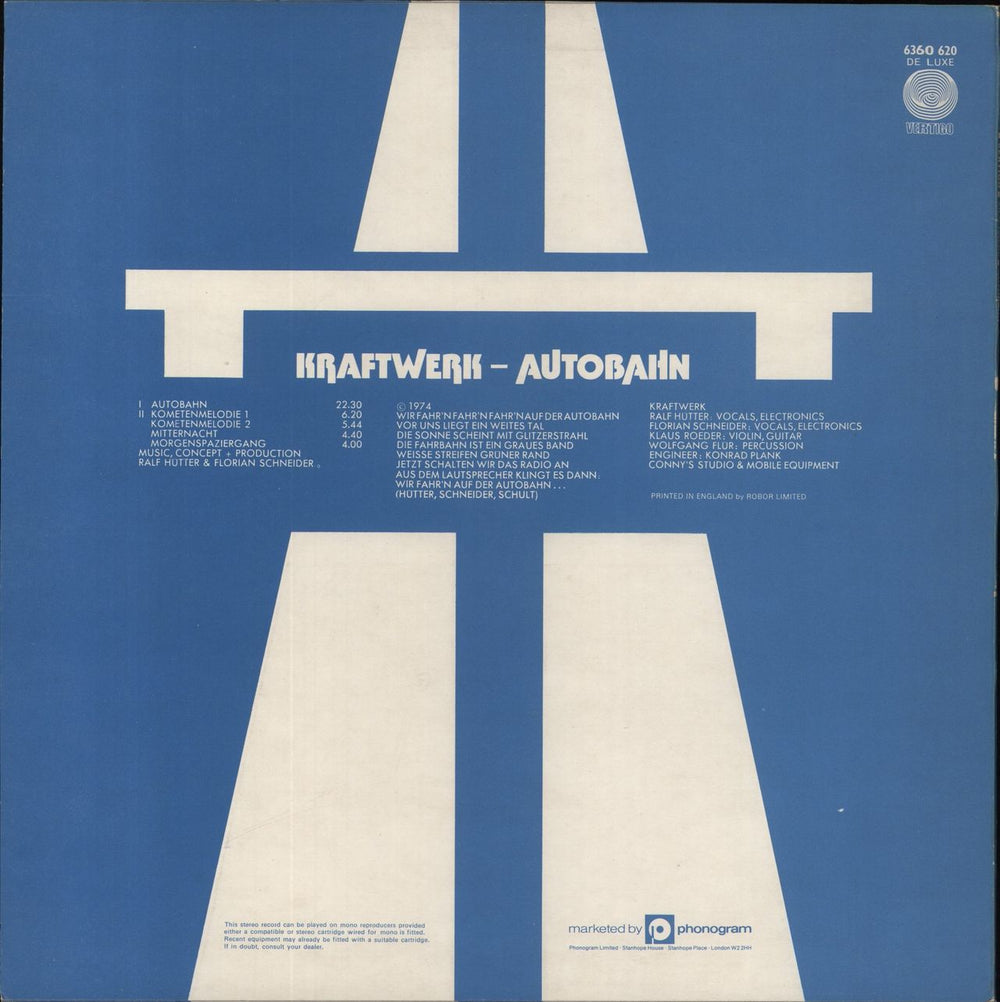 Kraftwerk Autobahn - 1st UK vinyl LP album (LP record)