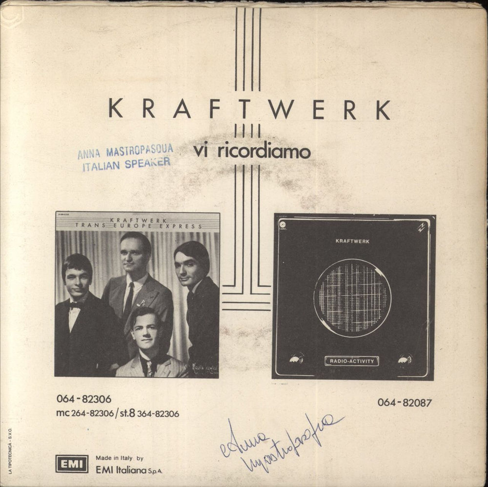 Kraftwerk Trans-Europe Express - Disco Mare Sleeve Logo - VG Italian 7" vinyl single (7 inch record / 45)