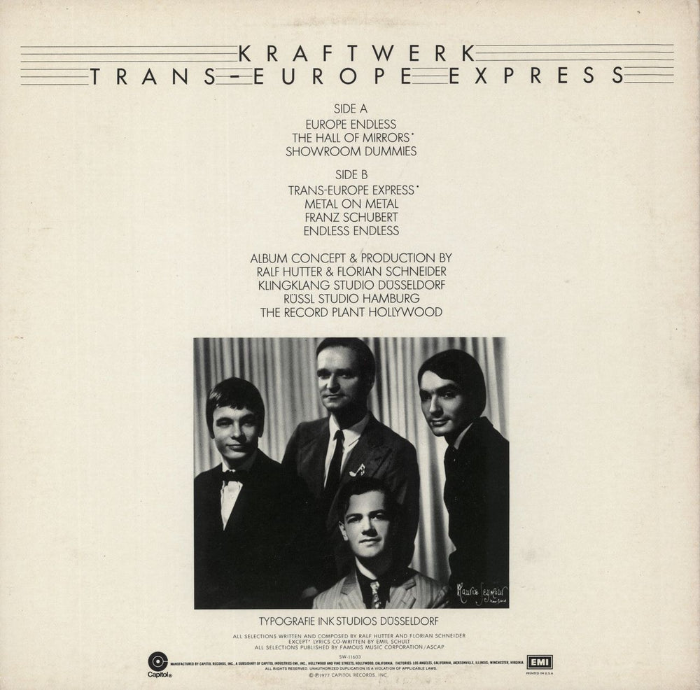 Kraftwerk Trans-Europe Express - VG US vinyl LP album (LP record)