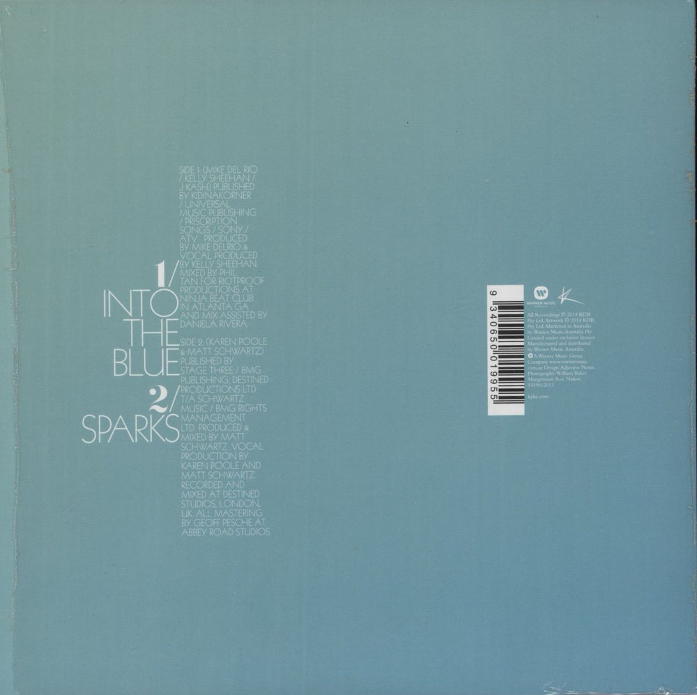 Kylie Minogue Into The Blue - Blue Vinyl Australian 7" vinyl single (7 inch record / 45) 9340650019955