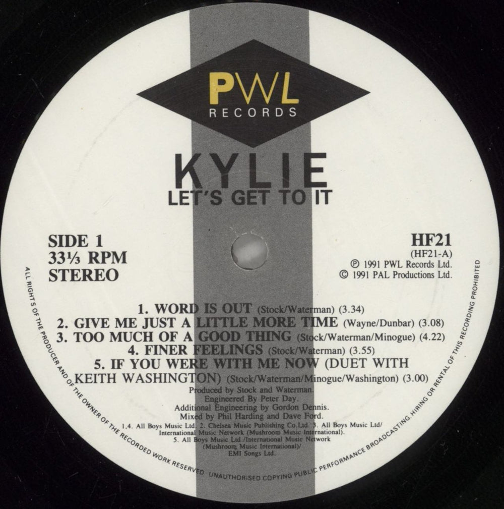 Kylie Minogue Let's Get To It - VG UK vinyl LP album (LP record) KYLLPLE881826