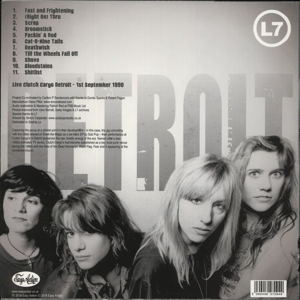 L7 Detroit - Green Vinyl UK vinyl LP album (LP record) 5060446070949